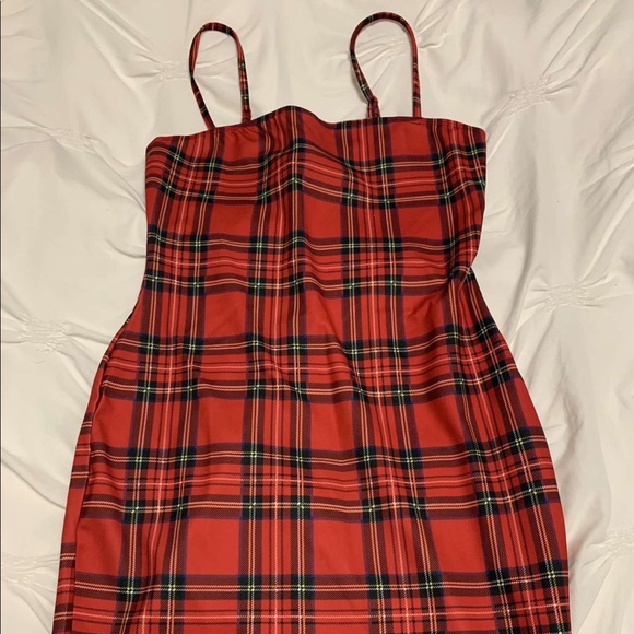 tight plaid dress